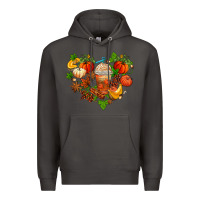 Smoke fall pumpkin heart Premium Hoodie - AdoDesignShop