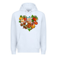 White fall pumpkin heart Premium Hoodie - AdoDesignShop