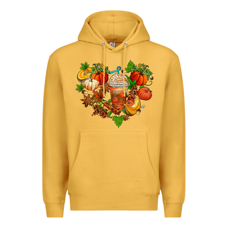 Fall Pumpkin Heart Premium Hoodie by AdoDesignShop | Teevron