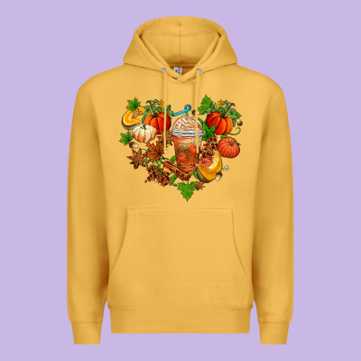 Fall Pumpkin Heart Premium Hoodie Designed By Adodesignshop