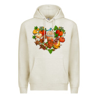 Oatmeal Heather fall pumpkin heart Premium Hoodie - AdoDesignShop