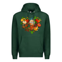 Sports Green fall pumpkin heart Premium Hoodie - AdoDesignShop