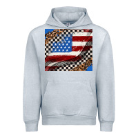 Heather Grey American flag and racee flag Urban Hoodie - AdoDesignShop