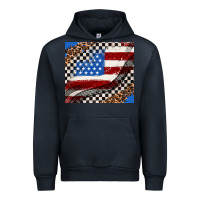 Navy American flag and racee flag Urban Hoodie - AdoDesignShop