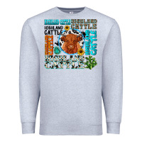 Heather Grey highland cattle Premium Sweatshirt - texasbilliewilder