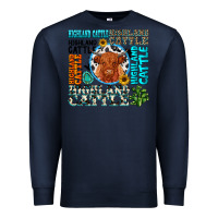 Navy highland cattle Premium Sweatshirt - texasbilliewilder