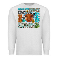 Oatmeal Heather highland cattle Premium Sweatshirt - texasbilliewilder