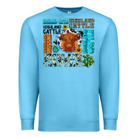 Ocean Blue highland cattle Premium Sweatshirt - texasbilliewilder