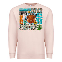Pale Pink highland cattle Premium Sweatshirt - texasbilliewilder