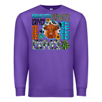 Purple highland cattle Premium Sweatshirt - texasbilliewilder