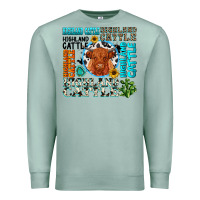 Seafoam highland cattle Premium Sweatshirt - texasbilliewilder