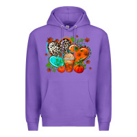 Purple western leopard  fall   hearts Premium Hoodie - AdoDesignShop