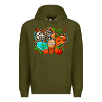 Army Green western leopard  fall   hearts Premium Hoodie - AdoDesignShop