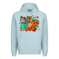 Blue Mist western leopard  fall   hearts Premium Hoodie - AdoDesignShop