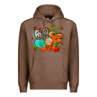 Chestnut western leopard  fall   hearts Premium Hoodie - AdoDesignShop