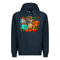 Navy western leopard  fall   hearts Premium Hoodie - AdoDesignShop