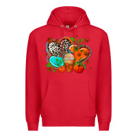 Red western leopard  fall   hearts Premium Hoodie - AdoDesignShop