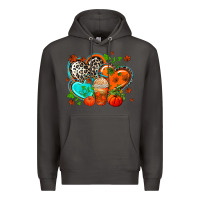 Smoke western leopard  fall   hearts Premium Hoodie - AdoDesignShop