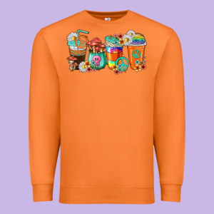 Hippie Coffee Cups Premium Sweatshirt Designed By Texasbilliewilder