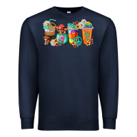 Navy hippie coffee cups Premium Sweatshirt - texasbilliewilder