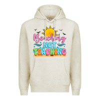 Oatmeal Heather beaching not teaching black back Premium Hoodie - JahusDesignShop
