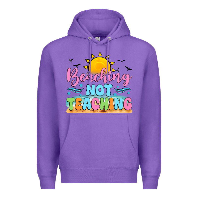 Beaching Not Teaching Black Back Premium Hoodie by JahusDesignShop | Teevron
