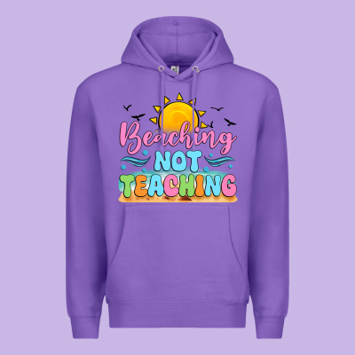 Beaching Not Teaching Black Back Premium Hoodie Designed By Jahusdesignshop
