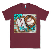 Burgundy Baseball Play Ball With Leopard Mousepad Classic Tee - BundleAndBundleShop