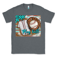 Charcoal Heather Baseball Play Ball With Leopard Mousepad Classic Tee - BundleAndBundleShop