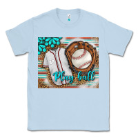 Dusty Blue Baseball Play Ball With Leopard Mousepad Classic Tee - BundleAndBundleShop