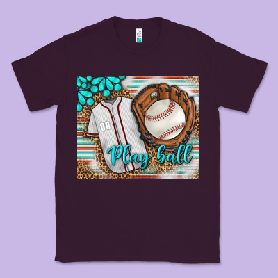 Baseball Play Ball With Leopard Mousepad Classic Tee Designed By Bundleandbundleshop