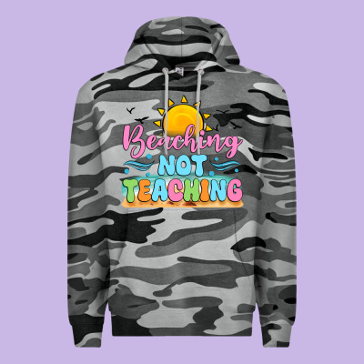 Beaching Not Teaching Black Back Premium Hoodie Designed By Jahusdesignshop
