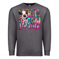 Charcoal Heather holy cow  m cute Premium Sweatshirt - texasbilliewilder