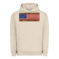 Pigment French Oak usa flag leopard Urban Hoodie - JahusDesignShop