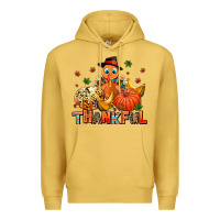 Antique Gold thankful pumpkins and turkey Premium Hoodie - AdoDesignShop