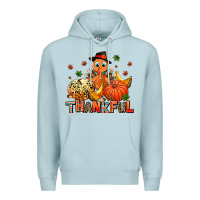 Blue Mist thankful pumpkins and turkey Premium Hoodie - AdoDesignShop