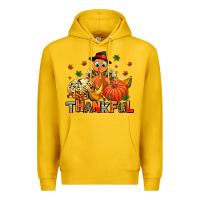 Lemon thankful pumpkins and turkey Premium Hoodie - AdoDesignShop
