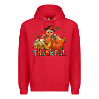 Red thankful pumpkins and turkey Premium Hoodie - AdoDesignShop