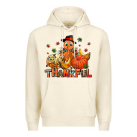 Sandshell thankful pumpkins and turkey Premium Hoodie - AdoDesignShop