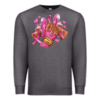 Charcoal Heather Breast Cancer afro girl sneakers Premium Sweatshirt - RanaPortraitStore