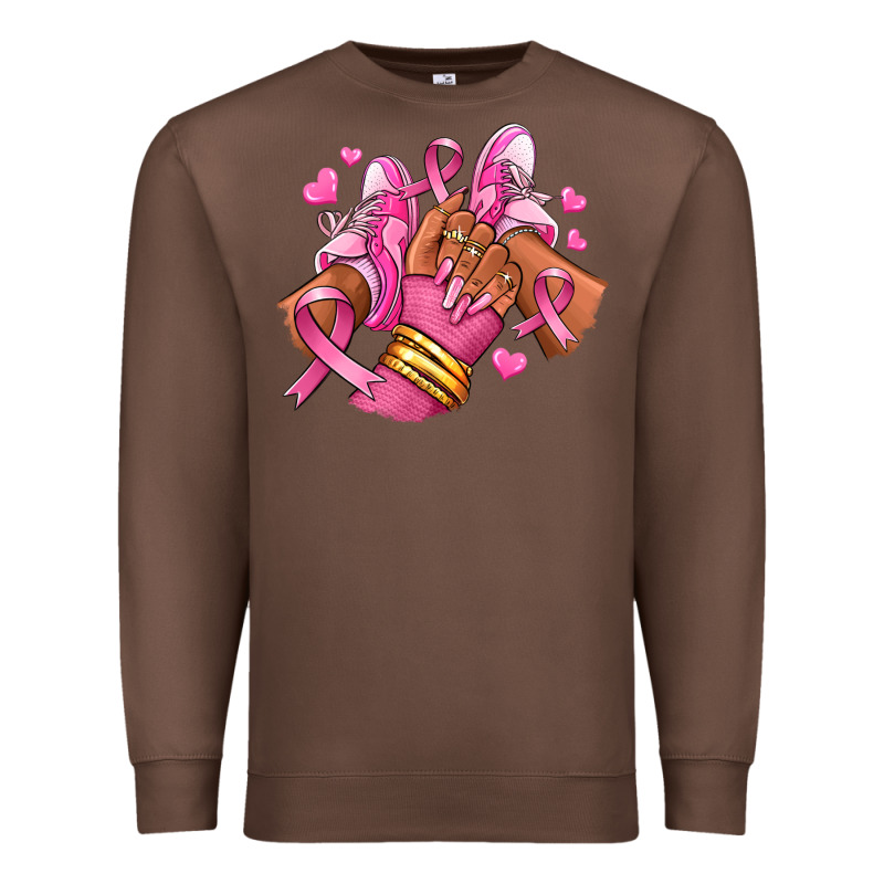 Breast Cancer Afro Girl Sneakers Premium Sweatshirt by RanaPortraitStore | Teevron