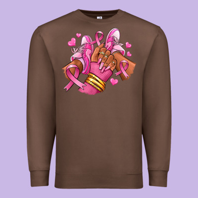 Premium Sweatshirt Breast Cancer afro girl sneakers