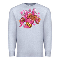 Heather Grey Breast Cancer afro girl sneakers Premium Sweatshirt - RanaPortraitStore