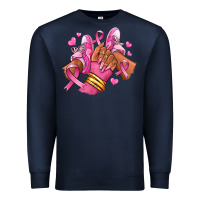 Navy Breast Cancer afro girl sneakers Premium Sweatshirt - RanaPortraitStore