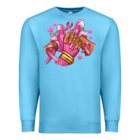 Ocean Blue Breast Cancer afro girl sneakers Premium Sweatshirt - RanaPortraitStore