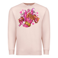 Pale Pink Breast Cancer afro girl sneakers Premium Sweatshirt - RanaPortraitStore