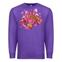 Purple Breast Cancer afro girl sneakers Premium Sweatshirt - RanaPortraitStore
