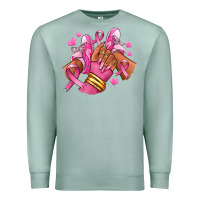 Seafoam Breast Cancer afro girl sneakers Premium Sweatshirt - RanaPortraitStore