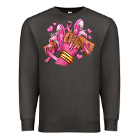 Smoke Breast Cancer afro girl sneakers Premium Sweatshirt - RanaPortraitStore