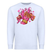 White Breast Cancer afro girl sneakers Premium Sweatshirt - RanaPortraitStore